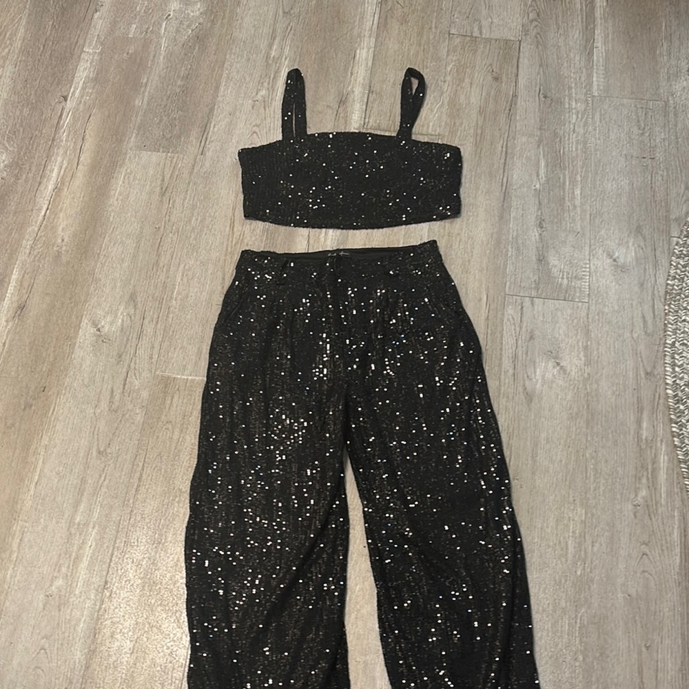 Black Sequin Jumpsuit